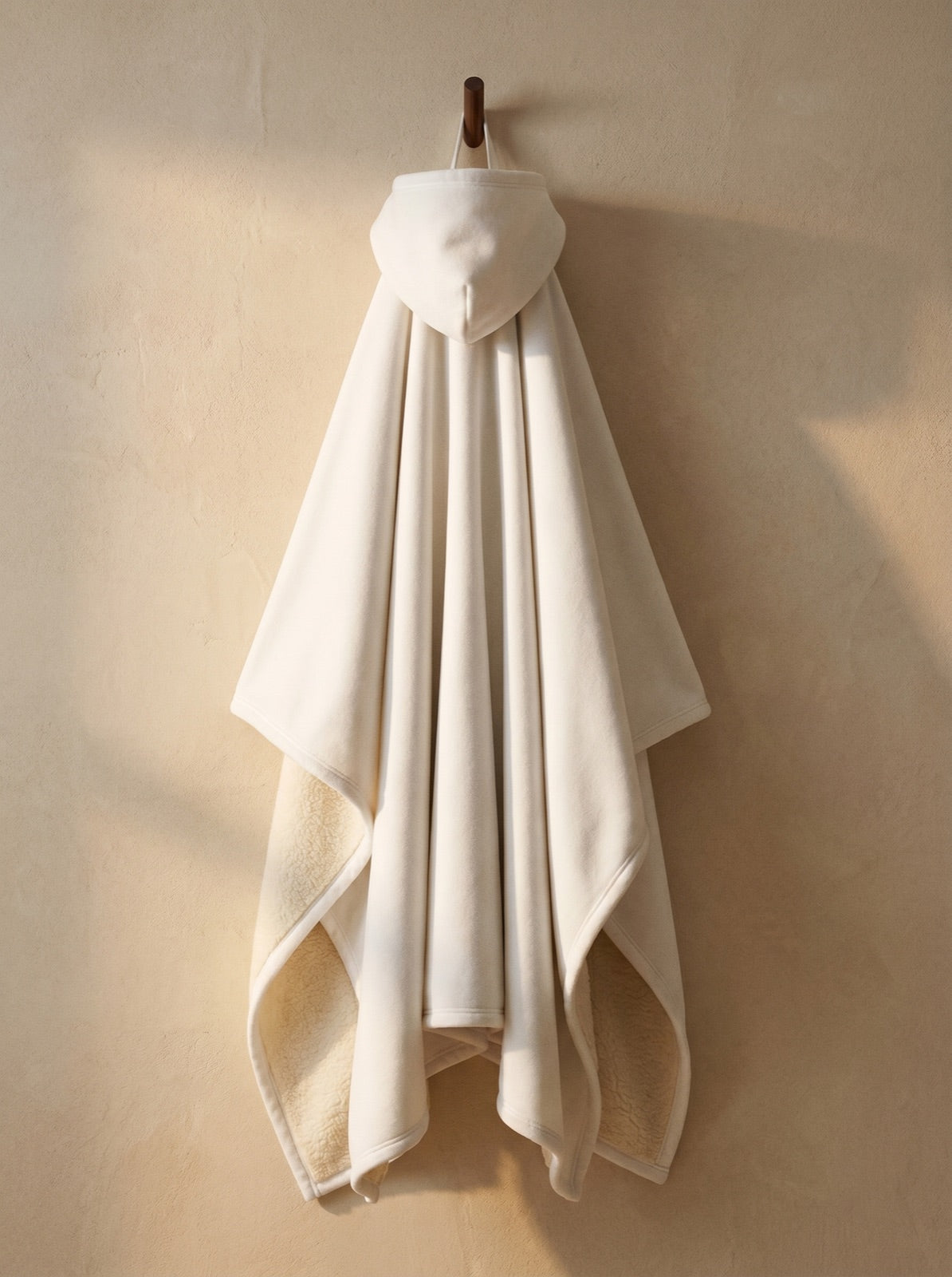 Enfold in Marble, corner folded to show the faux fur interior