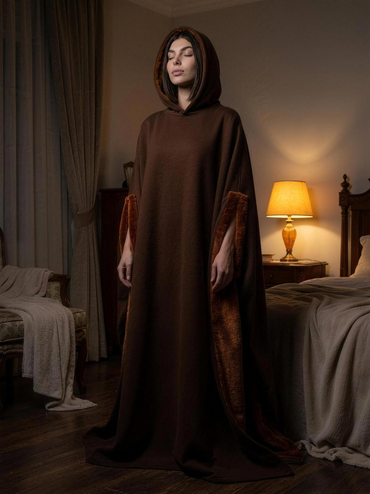 A woman wrapped in Enfold