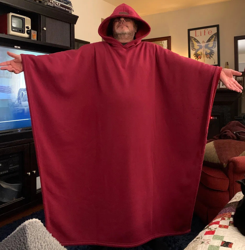 A Solenne customer wearing Enfold at home